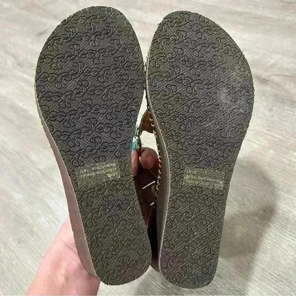 NWOB J. Renee Sandal Brown Blue Stone Wedges Women’s Size 7.5 - Picture 6 of 7